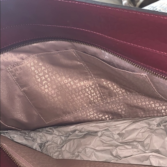 Kate Spade Cherrywood Ellisa Bristol Drive Croc Red Embossed Tote Bag - Picture 4 of 5